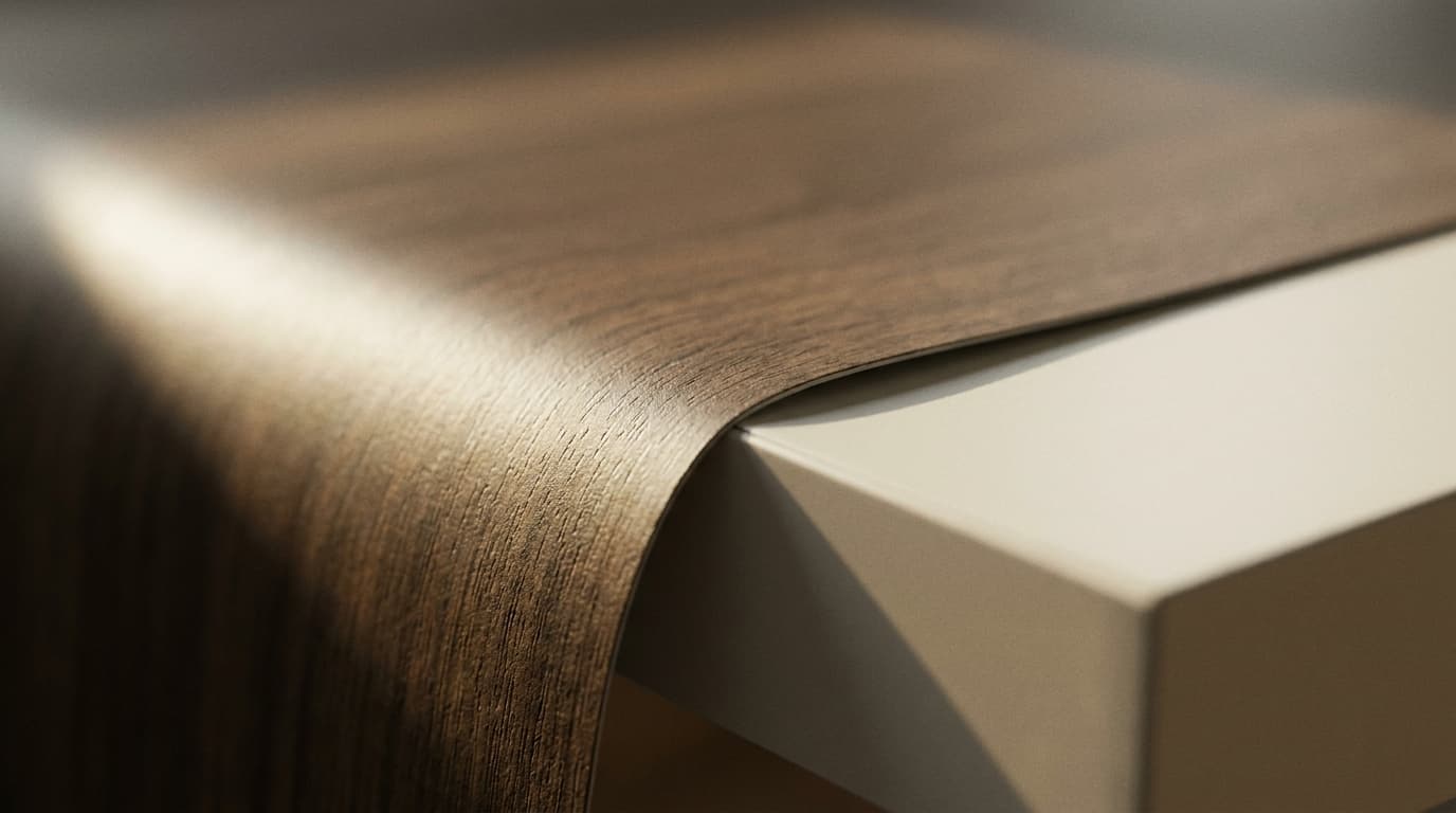 Makroaufnahme einer Holzoptik-Möbelfolie